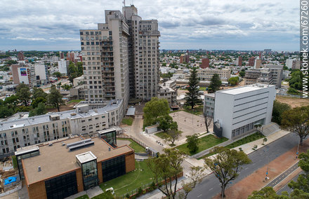 Aerial view of Avenida Ricaldoni, Health Area, medical schools, CUDIM - Department of Montevideo - URUGUAY. Photo #67260