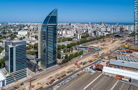 Aerial photo of the works in the South America Rambla. View to the south. January 2020 - Department of Montevideo - URUGUAY. Photo #67315