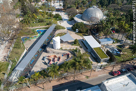 Aerial view of the Parque de la Amistad and the Planetarium in Villa Dolores - Department of Montevideo - URUGUAY. Photo #67721
