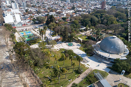 Aerial view of the access through Rivera Avenue to Villa Dolores Zoo - Department of Montevideo - URUGUAY. Photo #67732