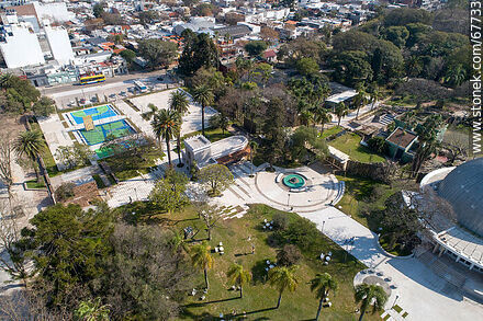 Aerial view of the access through Rivera Avenue to Villa Dolores Zoo - Department of Montevideo - URUGUAY. Photo #67733