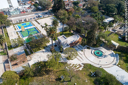 Aerial view of the access through Rivera Avenue to Villa Dolores Zoo - Department of Montevideo - URUGUAY. Photo #67735