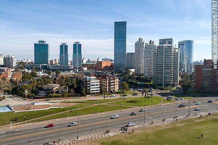 Aerial view of the towers in the Buceo neighborhood and the Rambla Armenia in 2020 - Department of Montevideo - URUGUAY. Photo #67787