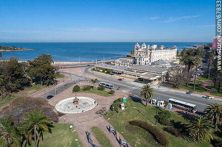 Aerial view of Parque Rodó and the Mercosur building - Department of Montevideo - URUGUAY. Photo #67833