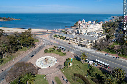 Aerial view of Parque Rodó and the Mercosur building - Department of Montevideo - URUGUAY. Photo #67834