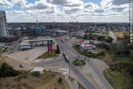 Aerial view of the entrance to Trinidad from the south by Route 3 - Flores - URUGUAY. Photo #68231