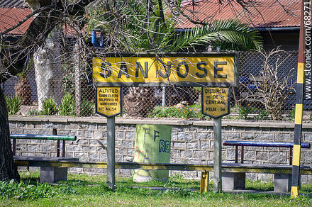San José sign of the former train station - San José - URUGUAY. Photo #68271