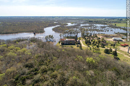 Aerial view of the swollen Santa Lucia river - Department of Canelones - URUGUAY. Photo #68298