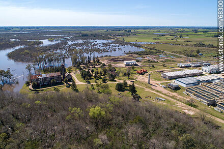 Aerial view of the swollen Santa Lucia river - Department of Canelones - URUGUAY. Photo #68300