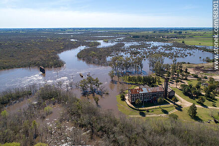 Aerial view of the swollen Santa Lucia river - Department of Canelones - URUGUAY. Photo #68301