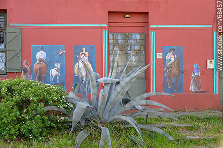 Mural con escenas de campo - Departamento de Florida - URUGUAY. Foto No. 68457