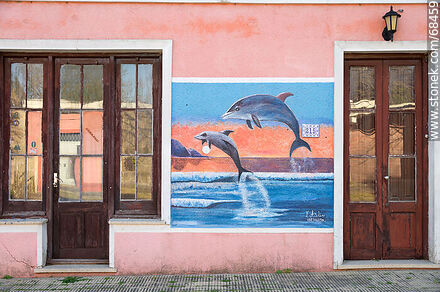 Mural con delfines - Departamento de Florida - URUGUAY. Foto No. 68459