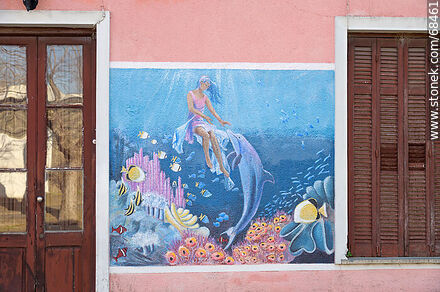Mural con delfines - Departamento de Florida - URUGUAY. Foto No. 68461