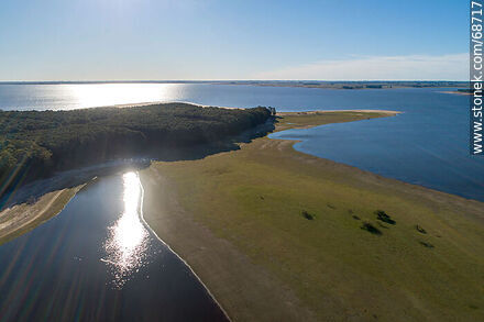 Aerial view of pine forests and beaches of San Gregorio de Polanco - Tacuarembo - URUGUAY. Photo #68717