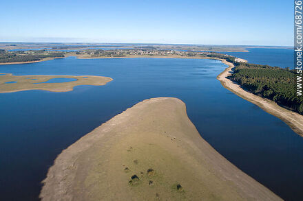 Aerial view of pine forests and beaches of San Gregorio de Polanco - Tacuarembo - URUGUAY. Photo #68726