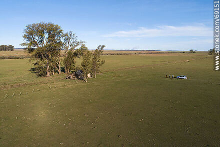Aerial view of the old train station at kilometer 269 - Durazno - URUGUAY. Photo #69151