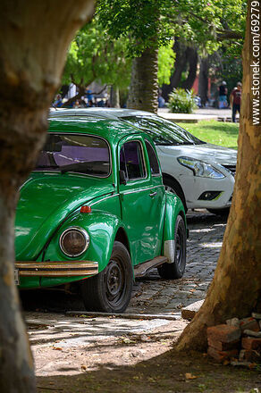 Volkswagen escarabajo verde - Departamento de Colonia - URUGUAY. Foto No. 69279