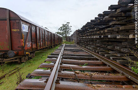Collection of old rails and wooden sleepers - Department of Florida - URUGUAY. Photo #69722