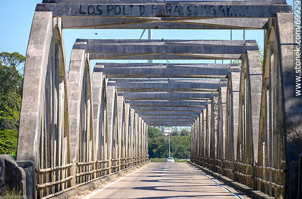 Bridge on Route 7 over the Santa Lucia River and wind energy mills - Department of Florida - URUGUAY. Photo #69929