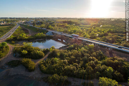 Aerial view of the bridge on route 8 over the Olimar Chico River - Department of Treinta y Tres - URUGUAY. Photo #70204