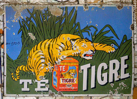 Chapa publicitaria antigua. Te Tigre - Departamento de Canelones - URUGUAY. Foto No. 70449