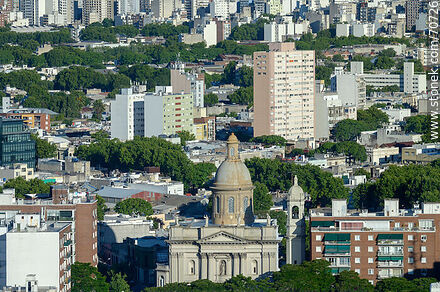 Aerial view south of Montevideo from the Torre de las Telecomunicaciones. Church of La Aguada - Department of Montevideo - URUGUAY. Photo #70726