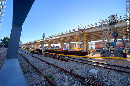 Construcción del viaducto portuario, año 2021 - Departamento de Montevideo - URUGUAY. Foto No. 70812