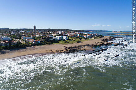 Aerial view of La Paloma from the sea - Department of Rocha - URUGUAY. Photo #70887