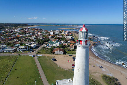 Aerial view of the lighthouse and cape Santa María - Department of Rocha - URUGUAY. Photo #70892