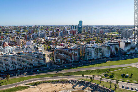 Aerial view of the buildings on Rambla Rep. del Peru. - Department of Montevideo - URUGUAY. Photo #70932