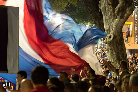 Llamadas 2018. Gran bandera de Artigas en el desfile - Departamento de Montevideo - URUGUAY. Foto No. 71085