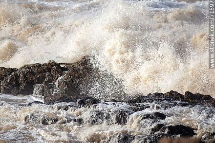 The sea breaking over the rocks in a southeast storm. -  - MORE IMAGES. Photo #71597