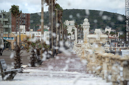 Foam splashing on the promenade - Department of Maldonado - URUGUAY. Photo #71643