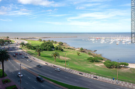 Aerial view of Rambla Armenia to the East - Department of Montevideo - URUGUAY. Photo #71745