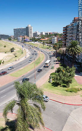 Aerial view of Rambla Armenia towards Pocitos - Department of Montevideo - URUGUAY. Photo #71739