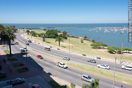 Aerial view of Rambla Armenia towards port of Buceo - Department of Montevideo - URUGUAY. Photo #71737
