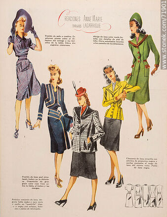 Moda femenina a mediados del siglo XX -  - IMÁGENES VARIAS. Foto No. 71901