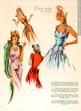 Moda femenina a mediados del siglo XX -  - IMÁGENES VARIAS. Foto No. 71903