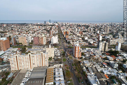 Vista aérea de la Avenida Luis Alberto de Herrera, cruce con Av. Italia, año 2017 - Departamento de Montevideo - URUGUAY. Foto No. 71946