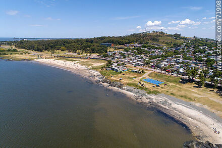 Aerial view of the Cerro beach - Department of Montevideo - URUGUAY. Photo #71998