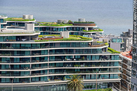 Close-up of the Forum building, rooftop garden - Department of Montevideo - URUGUAY. Photo #72036