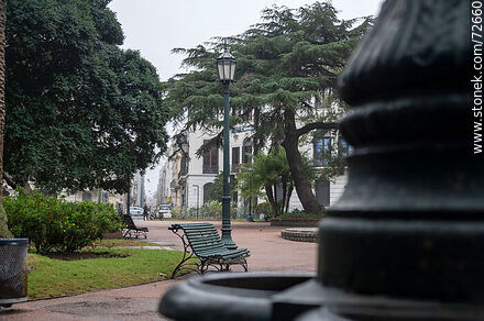 Zabala Square on a gray day - Department of Montevideo - URUGUAY. Photo #72660