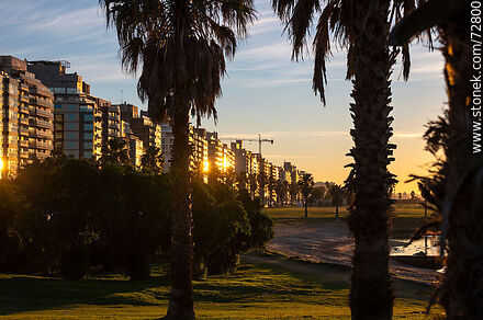 Amanecer invernal en la rambla Mahatma Gandhi - Departamento de Montevideo - URUGUAY. Foto No. 72800