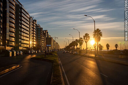 Winter sunrise on Mahatma Gandhi Boulevard - Department of Montevideo - URUGUAY. Photo #72806