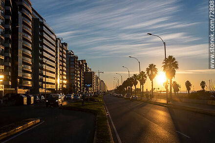 Winter sunrise on Mahatma Gandhi Boulevard - Department of Montevideo - URUGUAY. Photo #72808