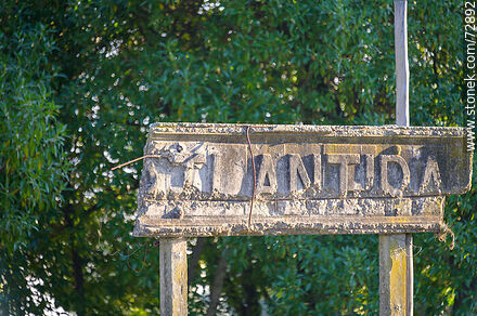 Sign at the former AFE Atlantida Station - Department of Canelones - URUGUAY. Photo #72892
