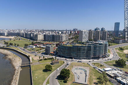 Aerial view of Rambla Armenia, Forum building - Department of Montevideo - URUGUAY. Photo #73022