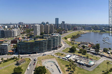 Aerial view of Rambla Armenia, Forum building - Department of Montevideo - URUGUAY. Photo #73014