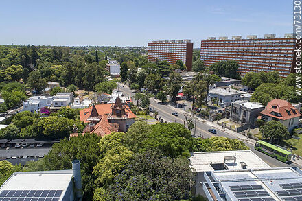 Aerial view of MIllán Ave. and the Parque Posadas - Department of Montevideo - URUGUAY. Photo #73130