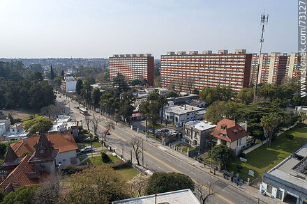 Aerial view of MIllán Ave. and the Parque Posadas - Department of Montevideo - URUGUAY. Photo #73127
